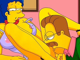 The Simpsons Cartoon Porn – Wife Swap Hentai with Marge and Ned Flanders